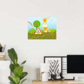 Kip en oranje boom poster (Thuiskantoor)
