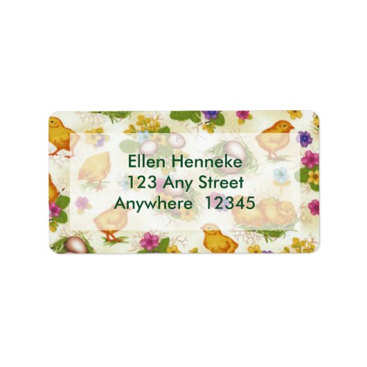 Kip en paaseieren etiket (Voorkant)