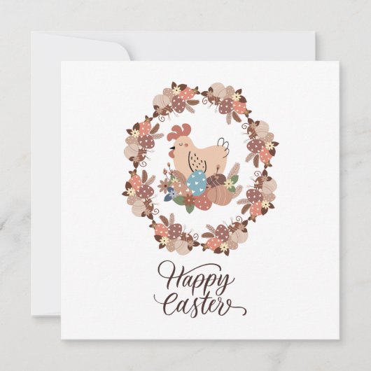 Kip en Paaseieren Gelukkig Pasen (Voorkant)