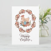 Kip en Paaseieren Gelukkig Pasen Kaart (Staand voorkant)
