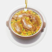 Kip en rijst keramisch ornament (Voorkant)