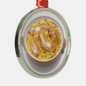 Kip en rijst metalen ornament (Rechts)