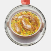 Kip en rijst metalen ornament (Voorkant)