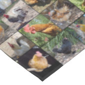 Kip- en roosterfotocollage; tafelkleed (Gekanteld)