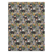 Kip- en roosterfotocollage; tafelkleed (Voorkant)