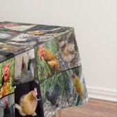 Kip- en roosterfotocollage; tafelkleed (Voorbeeld)