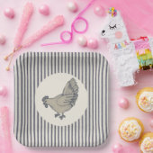 kip en strips papieren bordje (Feest)