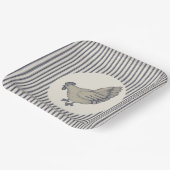 kip en strips papieren bordje (Gebogen)