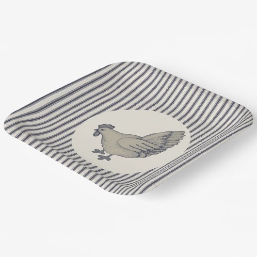  kip en strips papieren bordje (Gebogen)