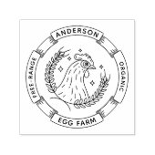 Kip en tarwe | Modern eig Boerderij Small Business Zelfinktende Stempel (Design)