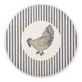 kip en tikkende gestreepte keramische knop (Voorkant)