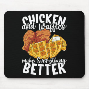 Kip En Wafels Brunch Eten Grappig Muismat
