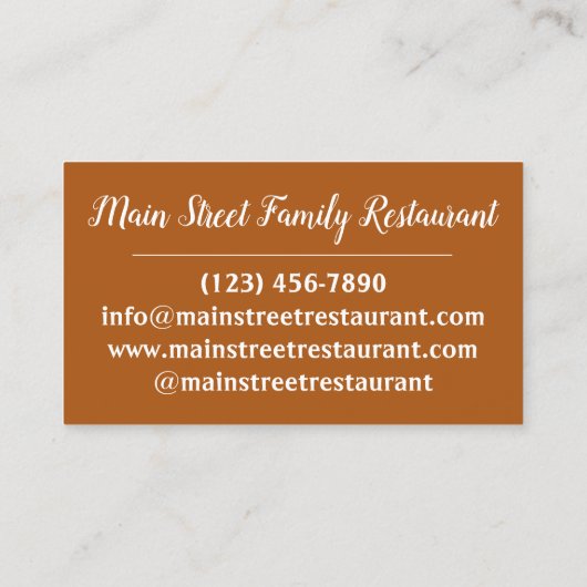 Kip en Wafels PA Dutch Amish Restaurant Eten Visitekaartje (Achterkant)