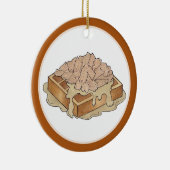 Kip en wafels Pennsylvania Hollands Amish eten Keramisch Ornament (Rechts)