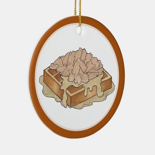 Kip en wafels Pennsylvania Hollands Amish eten Keramisch Ornament (Rechts)