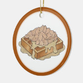 Kip en wafels Pennsylvania Hollands Amish eten Keramisch Ornament (Links)