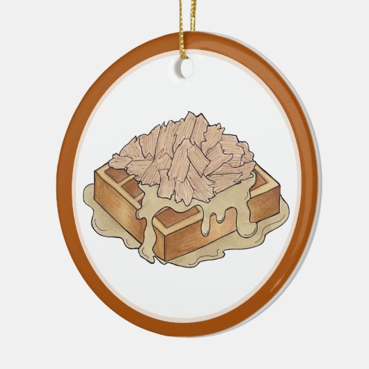 Kip en wafels Pennsylvania Hollands Amish eten Keramisch Ornament (Links)