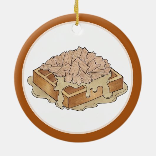 Kip en wafels Pennsylvania Hollands Amish eten Keramisch Ornament (Achterkant)