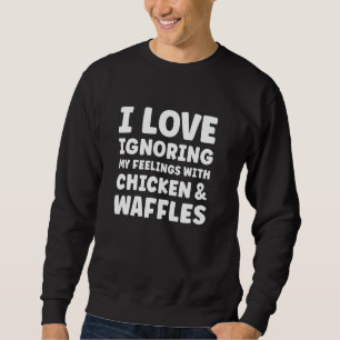Kip en wafels voor vrouwen Mannen Funny Chicken Trui