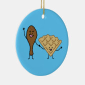 Kip en Waffles - Amerikaanse en zuidelijke kooktoe Keramisch Ornament (Rechts)