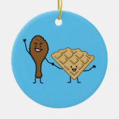 Kip en Waffles - Amerikaanse en zuidelijke kooktoe Keramisch Ornament (Voorkant)
