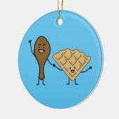 Kip en Waffles - Amerikaanse en zuidelijke kooktoe Keramisch Ornament (Links)