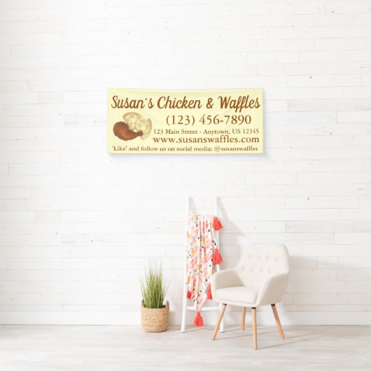 Kip- en waffles-maaltijdcatering spandoek (Insitu)