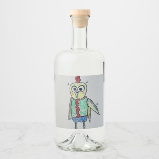 Kip Eten en Drinken Label Set Likeurfles Etiket (Voorkant)