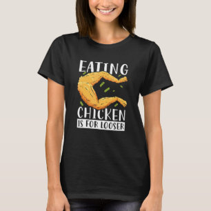 Kip eten is voor loser pad jager kikker gillen t-shirt