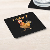 Kip F-Caw-F Grappig Trendy Kartonnen Onderzetters (Schuin)