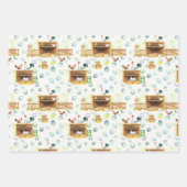 Kip familie boerderij inpakpapier vel (Voorkant 3)