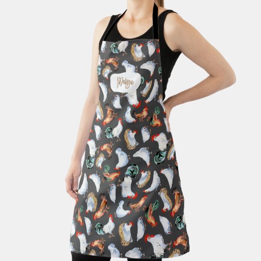 Kip familie boerderij Monogram Schort (Insitu)