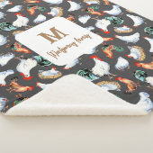 Kip familie boerderij Monogram Sherpa Deken (3/4)
