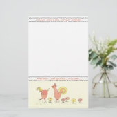 Kip familie dank u notitie papier (Staand voorkant)