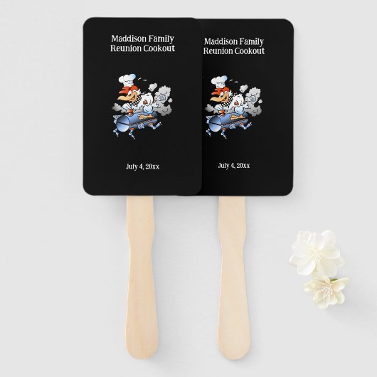Kip familie reünie Cookout Custom Handwaaier (Voorkant en achterkant)