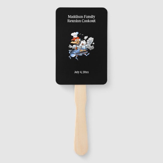 Kip familie reünie Cookout Custom Handwaaier (Achterkant)