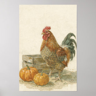 Kip fantasierijke boerderijdier Kunstprint Poster