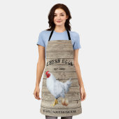 Kip Farmhouse Wood textuur Rustige eieren Schort (Gedragen)