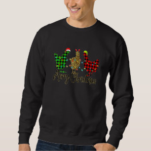 Kip Fijne Kerstdagen  Rood Groen Geruit Luipaard P Trui