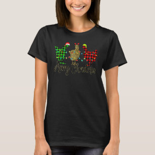 Kip Fijne Kerstdagen Rood Groen Geruit Luipaard Pa T-shirt