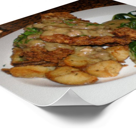 Kip Fried Steak. Poster (Hoek)