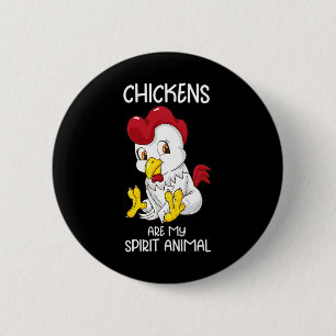 Kip Geestdier Vrouwen Kippenboer Kippenhok Ch Ronde Button 5,7 Cm