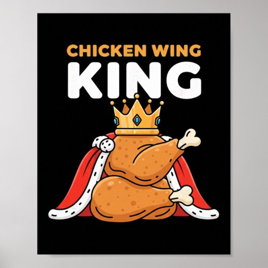 Kip gekroond tot kippenvleugelkoning poster (Voorkant)