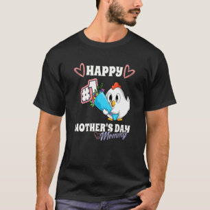 Kip Gelukkig Eerste Moederdag Mam Baby Matching T-shirt