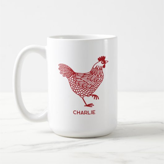 Kip gepersonaliseerd koffiemok (Links)