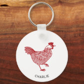 Kip gepersonaliseerd sleutelhanger (Voorkant)