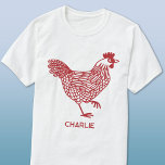 Kip gepersonaliseerd t-shirt<br><div class="desc">Een kippenontwerp voor kip- en pluimveeliefhebbers,  boeren,  kleine houders en kippenfluisteraars. Originele kunst van Nic Squirrell. Wijzig de naam of tekst om deze te personaliseren.</div>