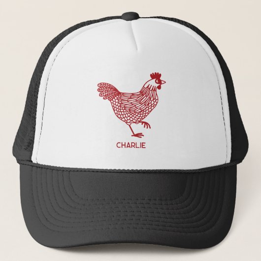 Kip gepersonaliseerd trucker pet (Voorkant)