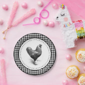 Kip Gingham Papieren Bordje (Feest)