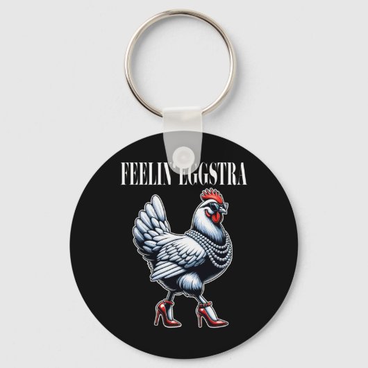 Kip Grappig Gevoel Eggstra Grafisch Vrouwen Kip Sleutelhanger (Voorkant)